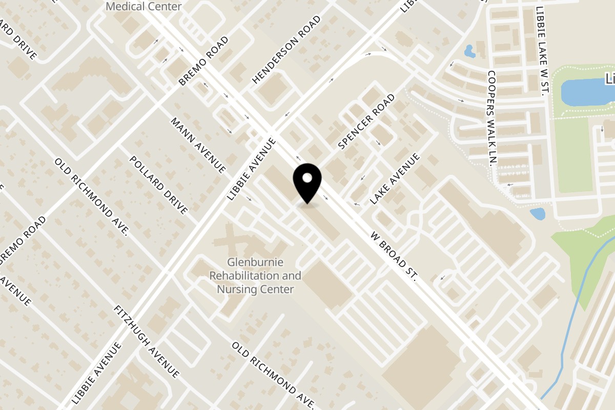 Map showing the location of Shorty's Diner Richmond on 5625 W Broad St in Richmond